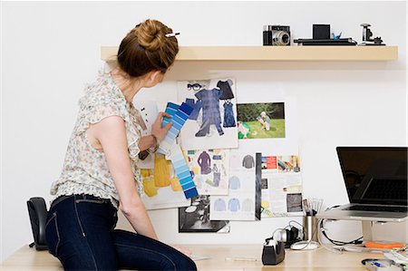 swatch - Young female fashion designer looking at color swatches Stock Photo - Premium Royalty-Free, Code: 614-05522965
