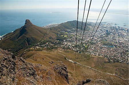 Blick auf Kapstadt von der Seilbahn zum Tafelberg, Südafrika Stockbilder - Premium RF Lizenzfrei, Bildnummer: 614-05523073