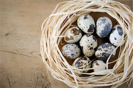 A nest of quails eggs Stock Photo - Premium Royalty-Free, Code: 614-05557051