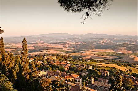 europe farm village - View from Volterra, Historic Walled Hill Town, Tuscany, Italy Stock Photo - Premium Royalty-Free, Code: 614-05650783