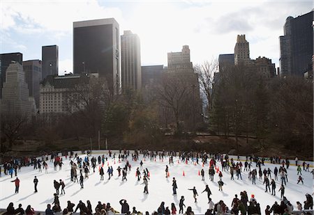 recreación - Ice skating in Central Park, New York City, USA Foto de stock - Sin royalties Premium, Código: 614-05818897