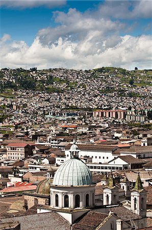 quito - Vue sur les toits de Quito, Équateur Photographie de stock - Premium Libres de Droits, Code: 614-05819106