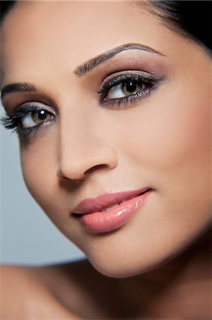 pretty indian woman image - Close-up of a beautiful woman Stock Photo - Premium Royalty-Free, Code: 614-05955243