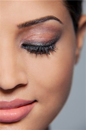 fermer - Belle femme avec maquillage Photographie de stock - Premium Libres de Droits, Code: 614-05955255