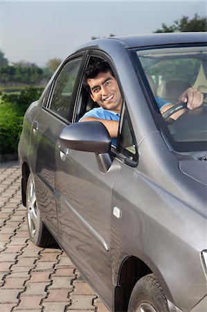 Portrait of a man in his car Stock Photo - Premium Royalty-Free, Code: 614-05955268