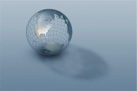 digital composite background - 3D globe wire-frame model Stock Photo - Premium Royalty-Free, Code: 614-05955540