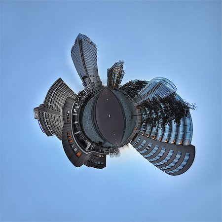 sky circle - Amstel Business Park, Amsterdam, little planet effect Stock Photo - Premium Royalty-Free, Code: 614-06002168
