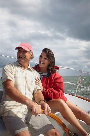 Mature couple sailing Photographie de stock - Premium Libres de Droits, Le code de l’image : 614-06002516