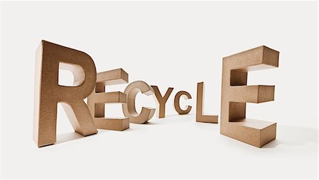 recyclable - Letters spelling the word recycle Stock Photo - Premium Royalty-Free, Code: 614-06002537