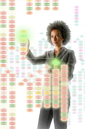 digital data - Businesswoman interacting with holographic screens Stock Photo - Premium Royalty-Free, Code: 614-06044007