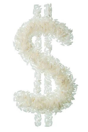 Rice in shape of US dollar symbol Foto de stock - Royalty Free Premium, Número: 614-06044129