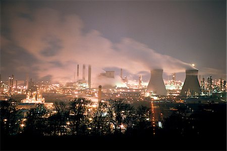 Grangemouth Ölraffinerie in der Nacht, Schottland Stockbilder - Premium RF Lizenzfrei, Bildnummer: 614-06044208