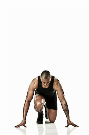 reto - Athlete starting race Foto de stock - Sin royalties Premium, Código: 614-06043557