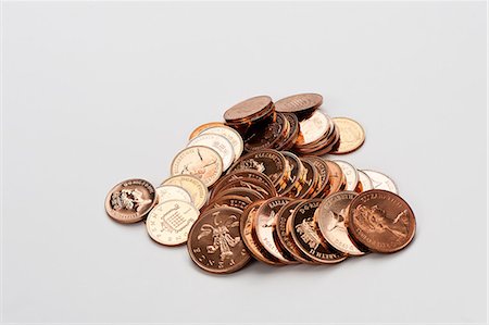 Pile of british coins Foto de stock - Sin royalties Premium, Código: 614-06043713