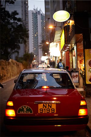 store night exterior - Taxi in wan chi district, hong kong, china Stock Photo - Premium Royalty-Free, Code: 614-06168776