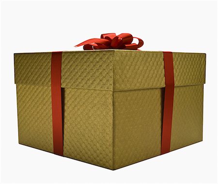 ribbon gold - Gift box Stock Photo - Premium Royalty-Free, Code: 614-06169227