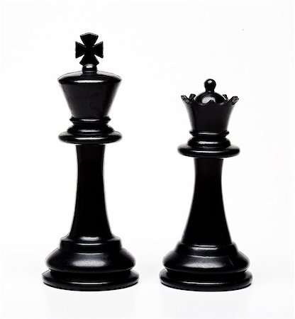 foto in studio - Chess king and queen pieces Fotografie stock - Premium Royalty-Free, Codice: 614-06336024