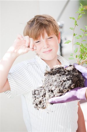 simsearch:614-06624055,k - Boy potting plants outdoors Stock Photo - Premium Royalty-Free, Code: 614-06624062