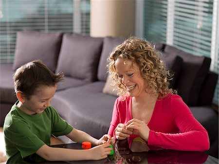Mother and son playing together Stock Photo - Premium Royalty-Free, Code: 614-06624178