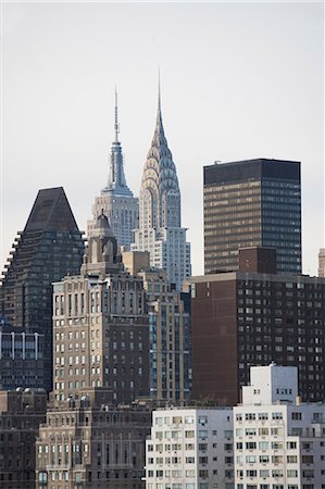 simsearch:614-06442799,k - New York City skyscrapers Fotografie stock - Premium Royalty-Free, Codice: 614-06624681