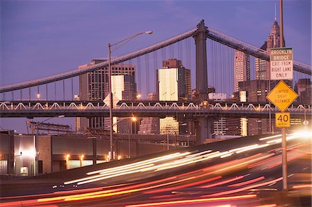 street light at night - Time lapse view of New York City traffic Stock Photo - Premium Royalty-Free, Code: 614-06624707