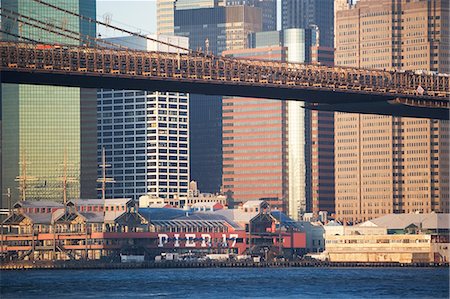 simsearch:614-06624781,k - New York City skyscrapers and bridge Stock Photo - Premium Royalty-Free, Code: 614-06624769