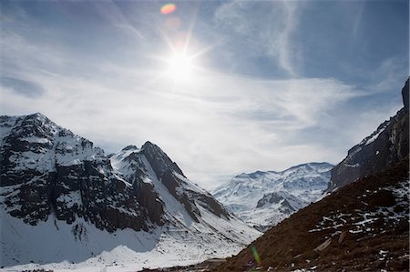 Aerial view of snowy mountains Fotografie stock - Premium Royalty-Free, Codice: 614-06625117