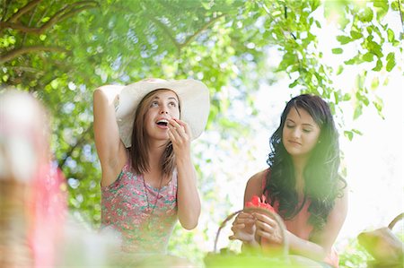 picnic - Women picnicking together in park Foto de stock - Sin royalties Premium, Código: 614-06623591