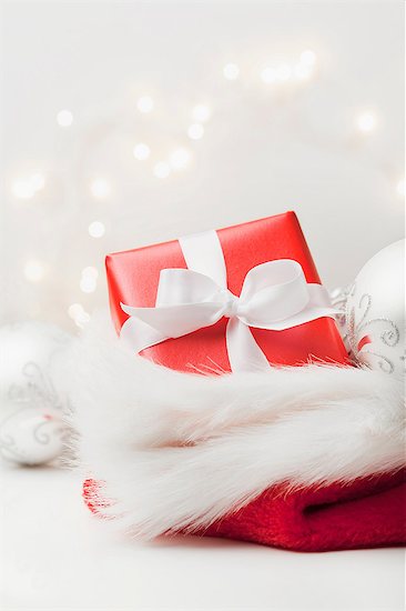 Christmas present in stocking Stock Photo - Premium Royalty-Free, Image code: 614-06718314