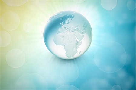 Illustration of glowing globe Stock Photo - Premium Royalty-Free, Code: 614-06718644