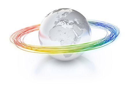 simsearch:614-06719521,k - Colorful rings around silver globe Stock Photo - Premium Royalty-Free, Code: 614-06718719