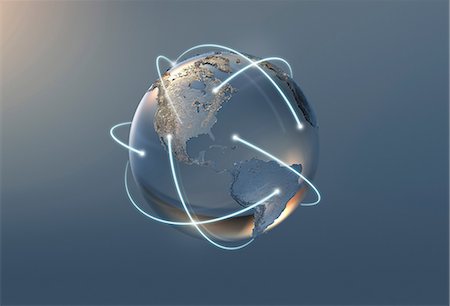 possible - Illustration of lines and silver globe Stock Photo - Premium Royalty-Free, Code: 614-06719514