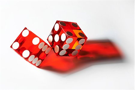 die - Two red dice Foto de stock - Sin royalties Premium, Código: 614-06813270