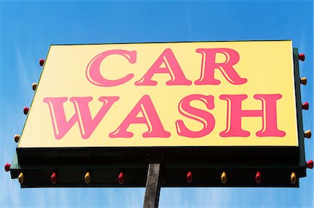 Car wash sign Fotografie stock - Premium Royalty-Free, Codice: 614-06813280