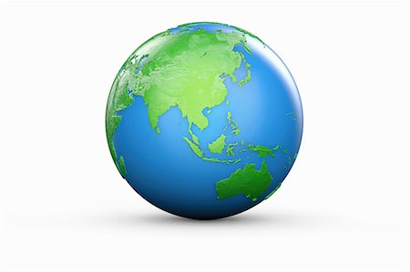 Blue and green globe of Asia and Australia Stockbilder - Premium RF Lizenzfrei, Bildnummer: 614-06813413