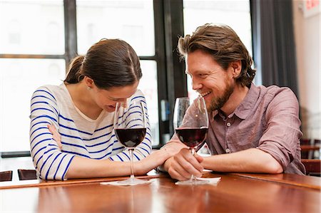 relaxing wine - Couple at wine bar Stock Photo - Premium Royalty-Free, Code: 614-06813633