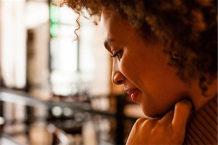 people at restaurants - Profile shot of a woman Stock Photo - Premium Royalty-Free, Code: 614-06813667