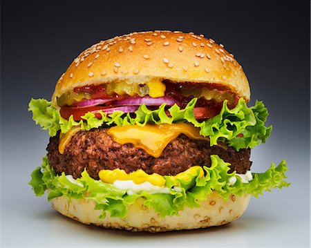 Burger Stock Photo - Premium Royalty-Free, Code: 614-06813728