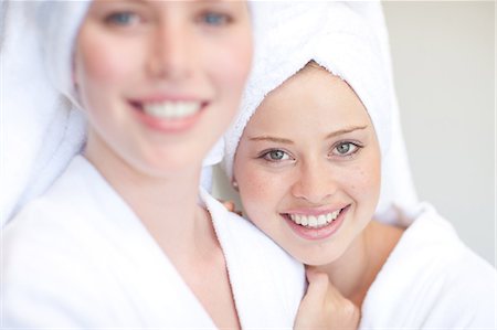 Young women with towels on heads in spa Stock Photo - Premium Royalty-Free, Code: 614-06813810