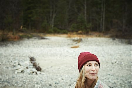 styles of portrait - Portrait of woman in remote setting Stock Photo - Premium Royalty-Free, Code: 614-06897511