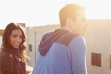 person balcony - Couple on roof top Stock Photo - Premium Royalty-Free, Code: 614-06898342