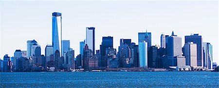 exterior of buildings - Hudson River and New York City skyline, USA Stock Photo - Premium Royalty-Free, Code: 614-06974146