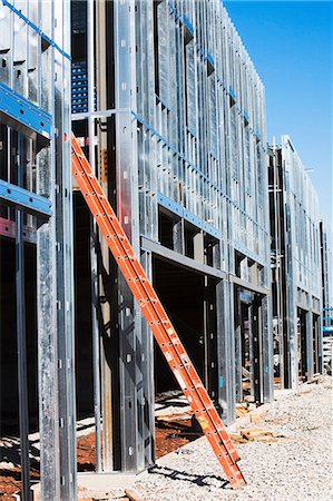 exterior design of commercial building - Ladder on construction frame Stock Photo - Premium Royalty-Free, Code: 614-06974141
