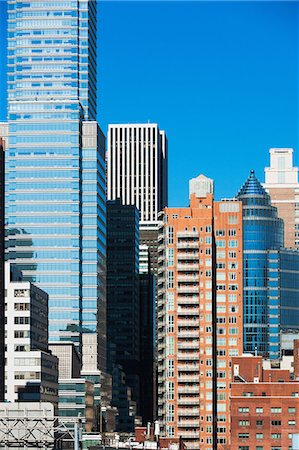 simsearch:614-06442806,k - Modern skyscrapers in New York city Photographie de stock - Premium Libres de Droits, Code: 614-06974168