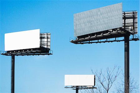 simsearch:614-06813321,k - Blank billboards against blue sky Photographie de stock - Premium Libres de Droits, Code: 614-06974162