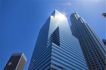 photography low perspective - Modern skyscrapers in downtown Los Angeles, USA Stock Photo - Premium Royalty-Free, Code: 614-06974429