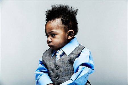 simsearch:614-06974689,k - Portrait of baby boy wearing waistcoat, shirt and tie Stockbilder - Premium RF Lizenzfrei, Bildnummer: 614-06974685