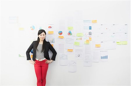 strategy - Woman in front of wall with adhesive notes Stock Photo - Premium Royalty-Free, Code: 614-06974789