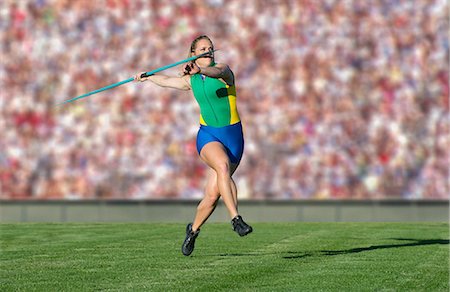 female javelin throwers - Athlete throwing javelin Stock Photo - Premium Royalty-Free, Code: 614-07194375