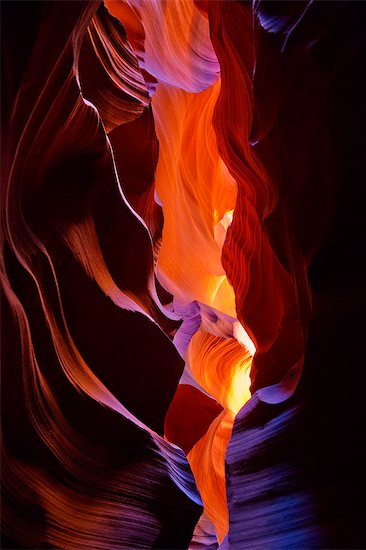 Eroded sandstone rock formation, Antelope Canyon, Page Arizona, USA Stock Photo - Premium Royalty-Free, Image code: 614-07234914